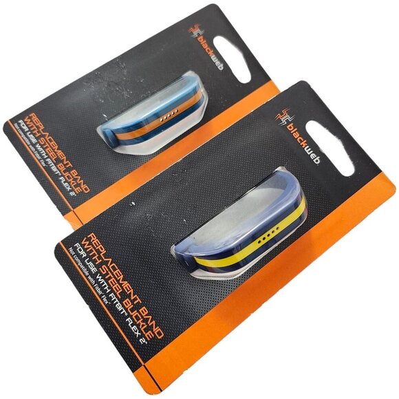 🪻BOGO🪻 2 Blackweb Replacement‎ Bands with Steel Buckles for Fitbit Flex 2 - Picture 1 of 9
